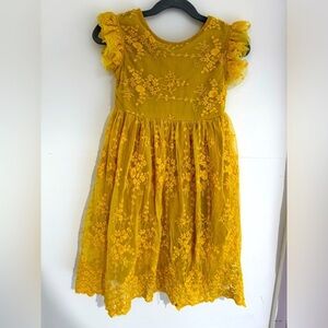 Kids Mustard yellow dress no size listed appears to be 3T